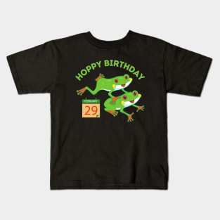 Hoppy Birthday | Leap Year Kids T-Shirt